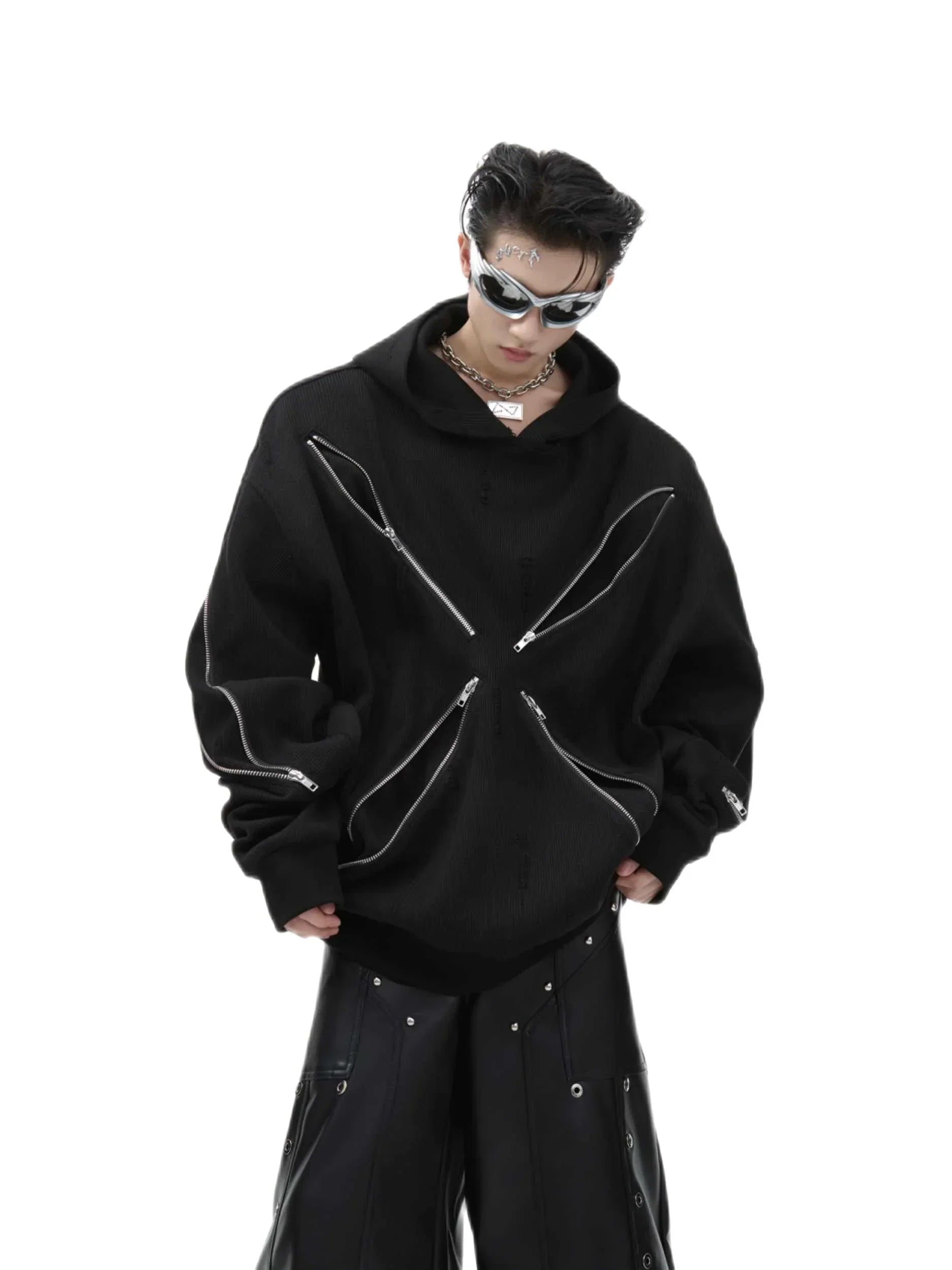 Opium Cross Zipper Void Hoodie - Fuga Studios