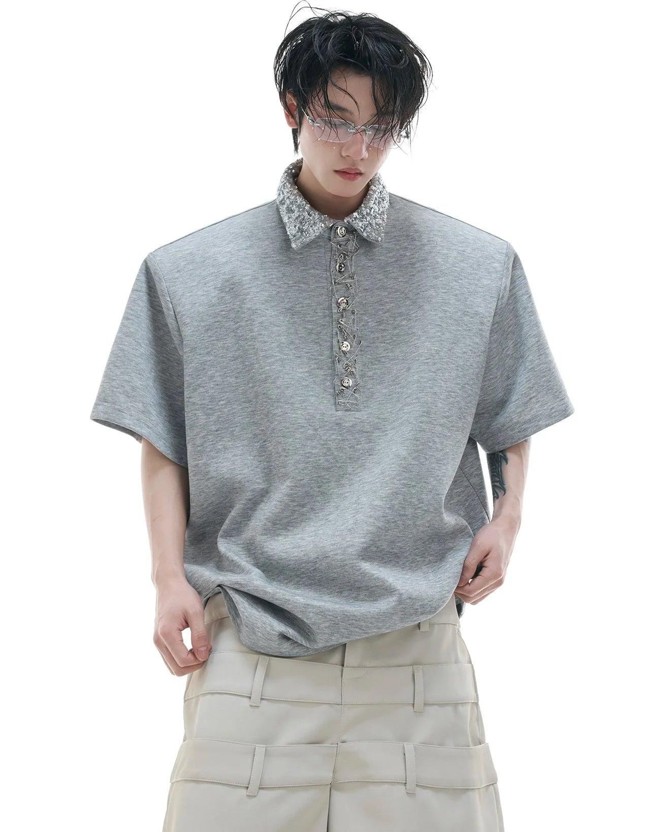 Opium Kristály gallér póló