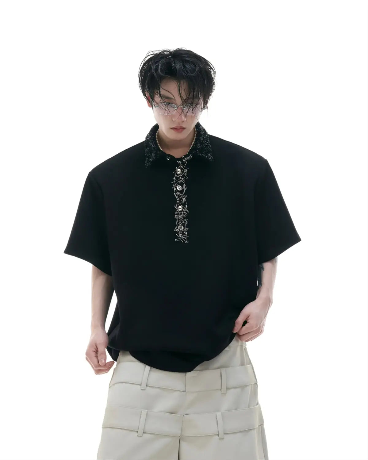 Opium 水晶领 Polo 衫