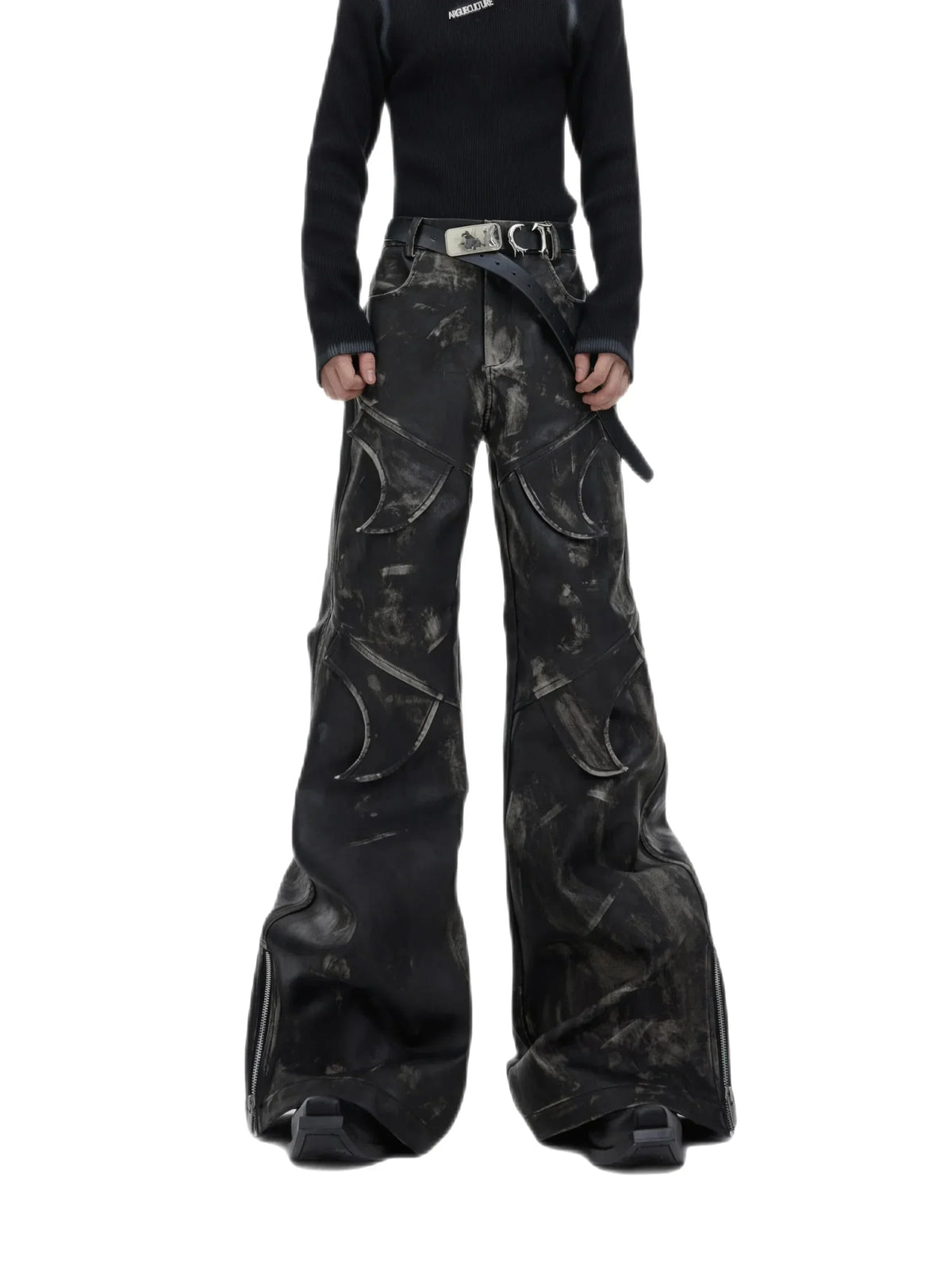 Opium Dark Leather Pants - Fuga Studios