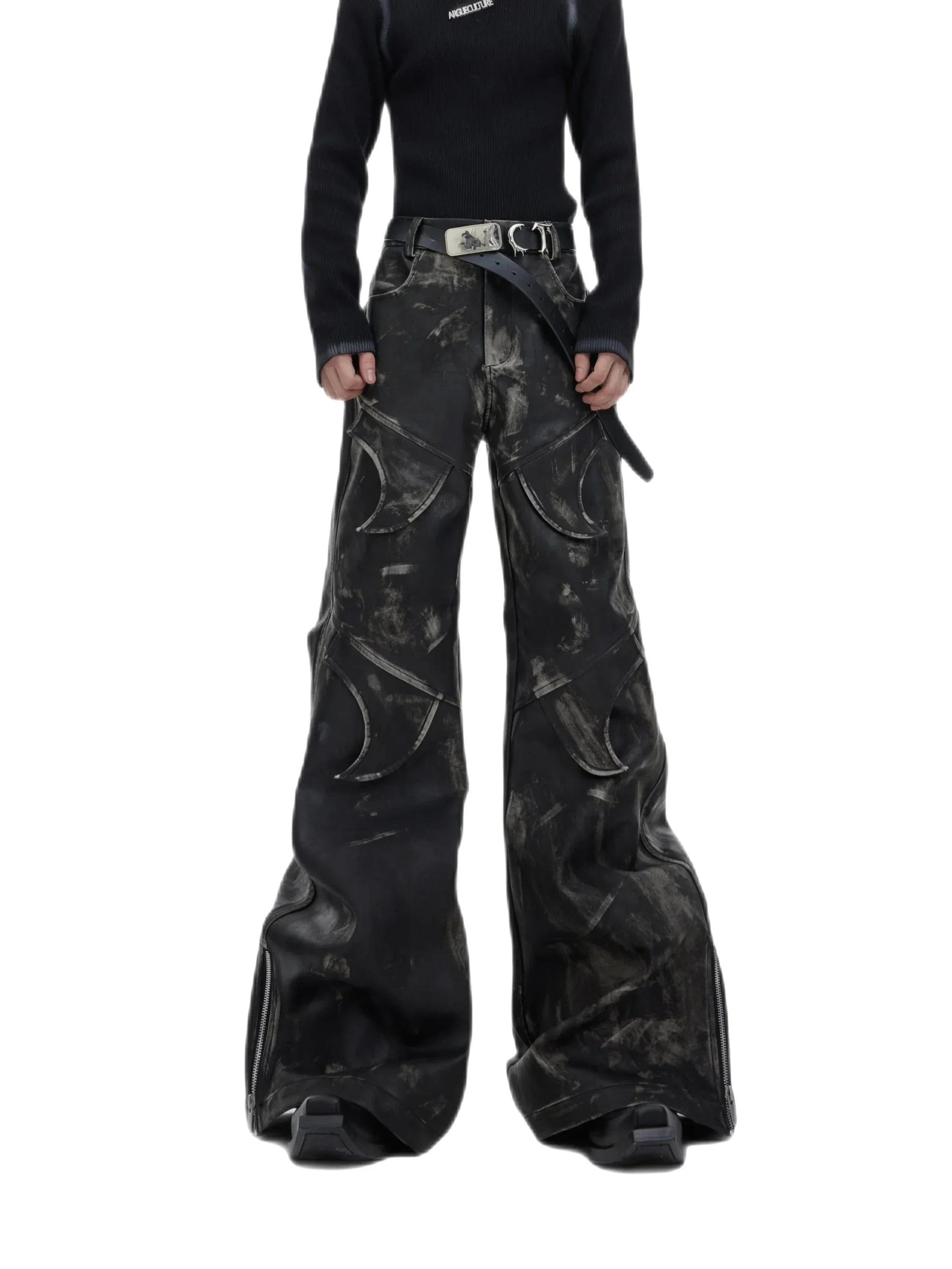 Opium Dark Leather Pants - Fuga Studios