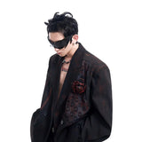 Opium Dark Rose Distressed Blazer Set - Fuga Studios