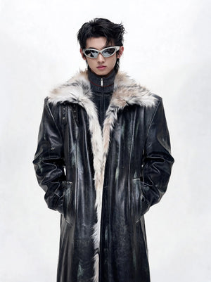 Opium Distressed Leather Coat