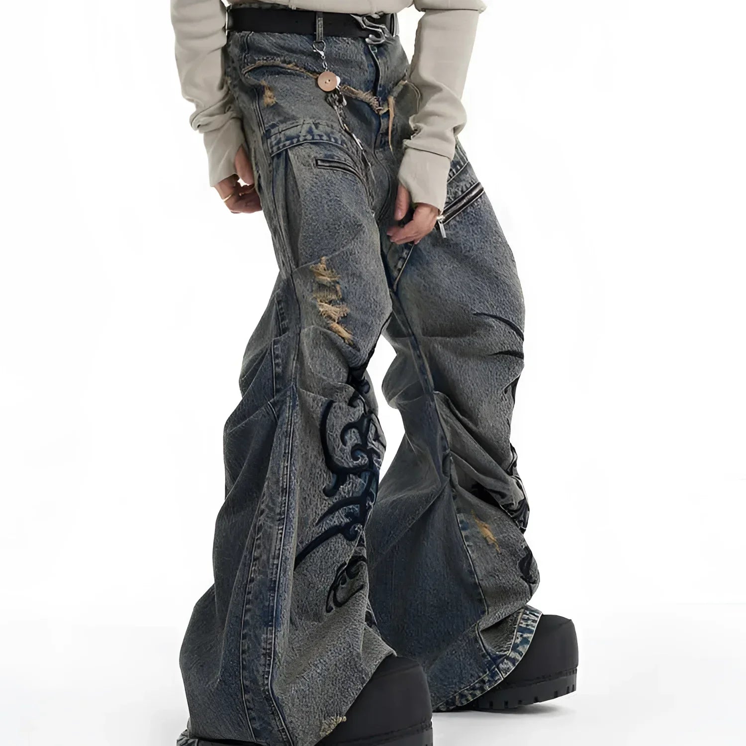 Opium Dragon Flare Denim Jeans | Limited Edition | Fūga Opium Dragon Flare Denim Jeans | Limited Edition | Fūga