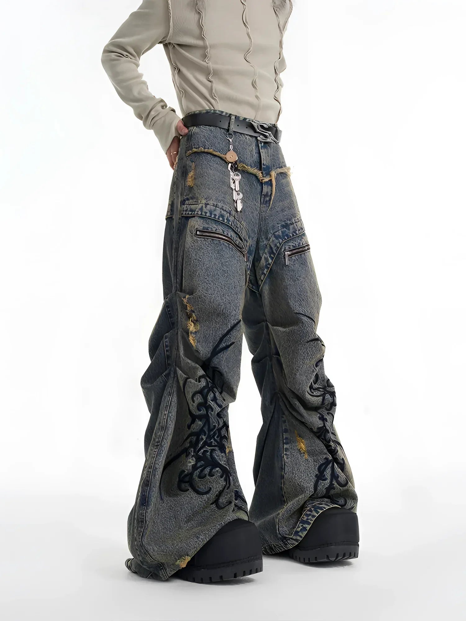 Opium Dragon Flare Denim Jeans | Limited Edition | Fūga Opium Dragon Flare Denim Jeans | Limited Edition | Fūga
