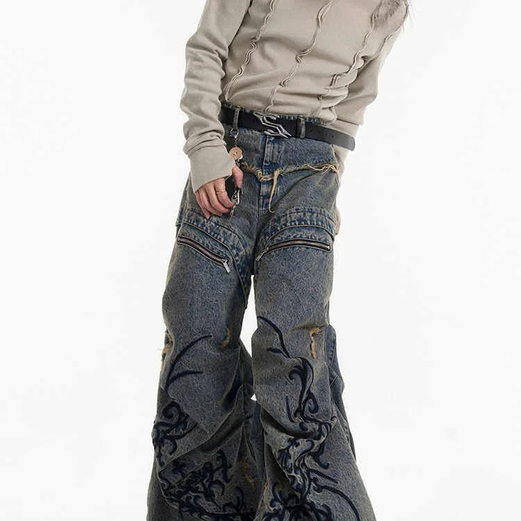 Opium Dragon Flare Denim Jeans - Fuga Studios