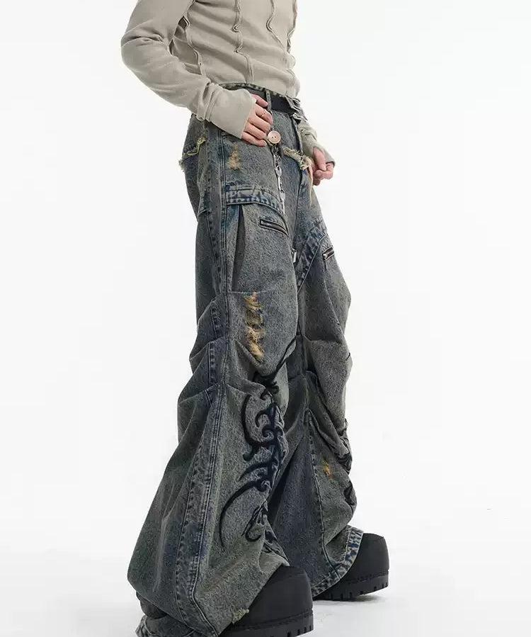 Opium Dragon Flare Denim Jeans - Fuga Studios