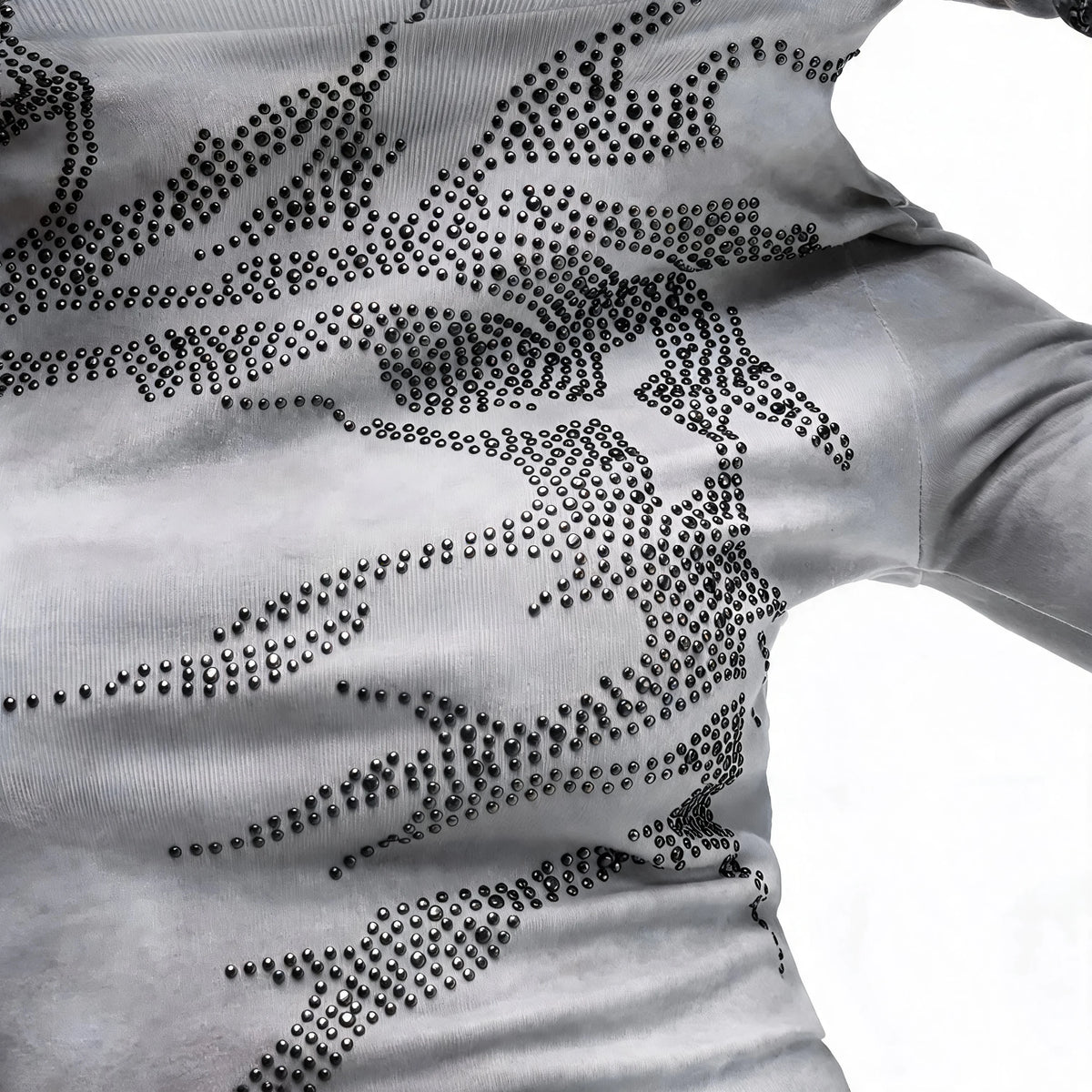 Opium Dragon Rhinestone Turtleneck Top - Fuga Studios