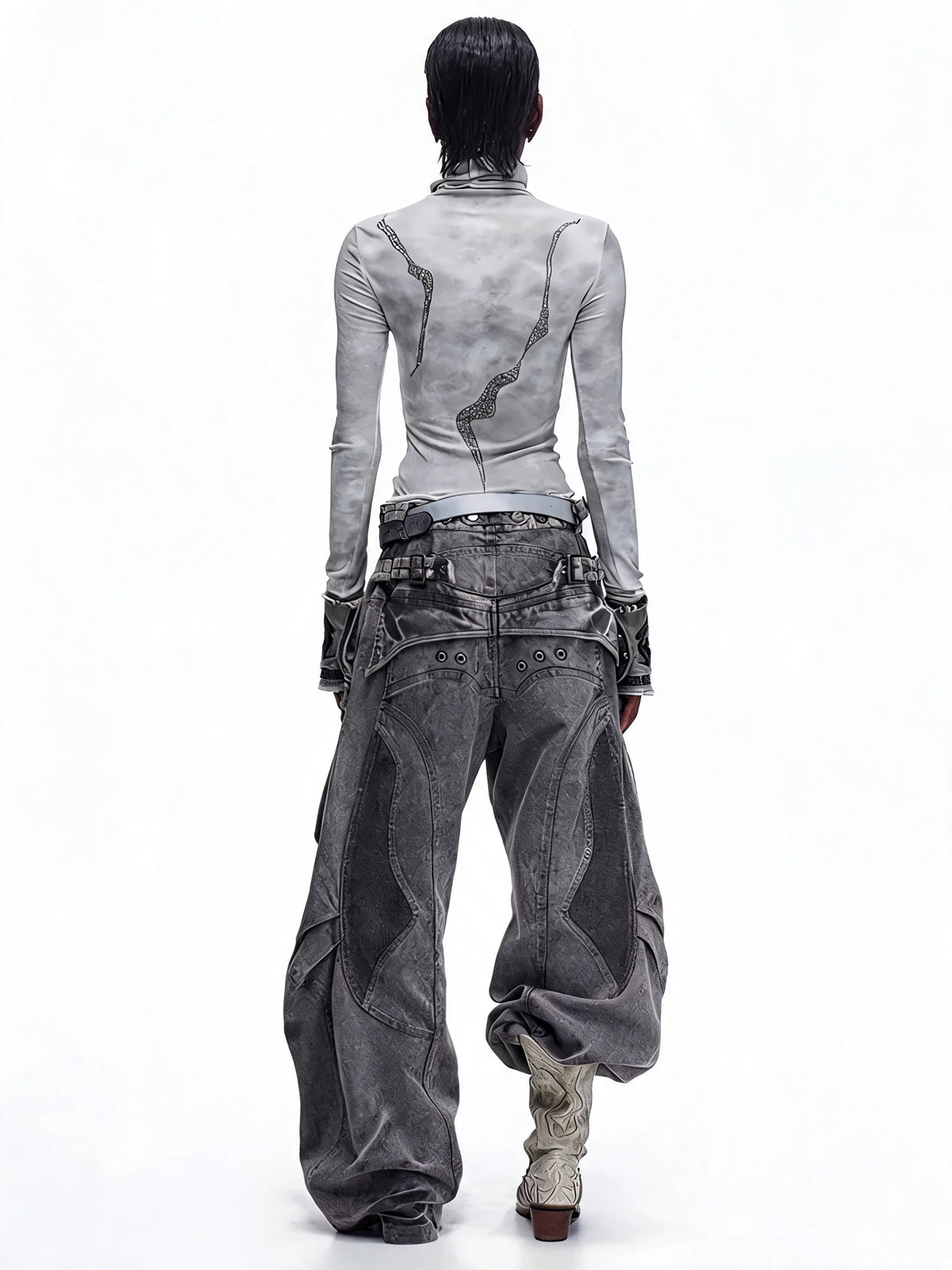 Opium Dragon Rhinestone Turtleneck Top - Fuga Studios