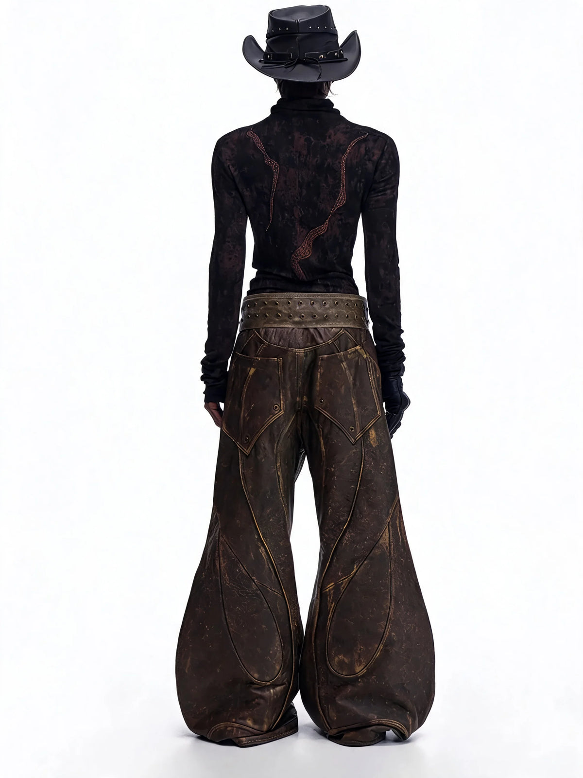 Opium Dragon Rhinestone Turtleneck Top - Fuga Studios