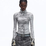 Opium Dragon Rhinestone Turtleneck Top - Fuga Studios