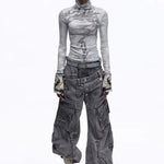 Opium Dragon Rhinestone Turtleneck Top - Fuga Studios