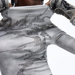 Opium Dragon Rhinestone Turtleneck Top - Fuga Studios