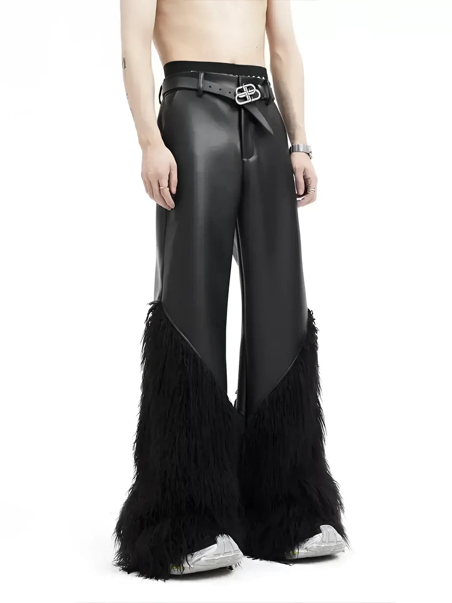 Opium Fur Leather Pants - Fuga Studios
