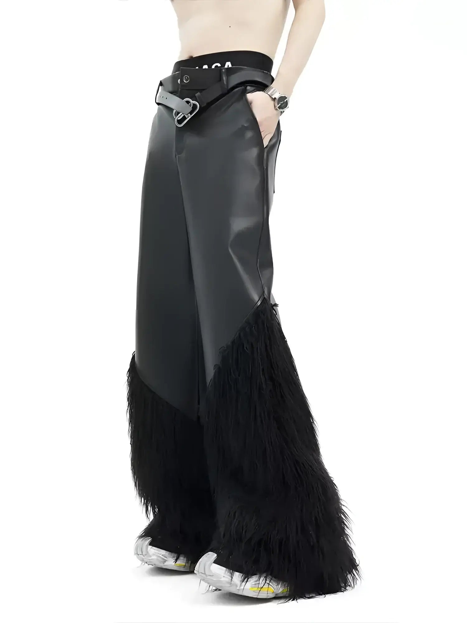 Opium Fur Leather Pants - Fuga Studios
