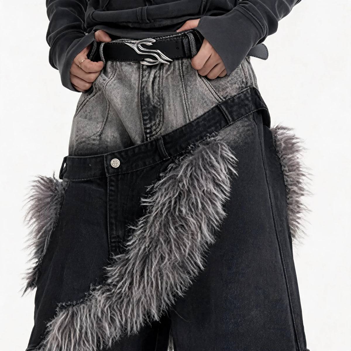 Opium Fur Spiral Flare Jeans - Fuga Studios