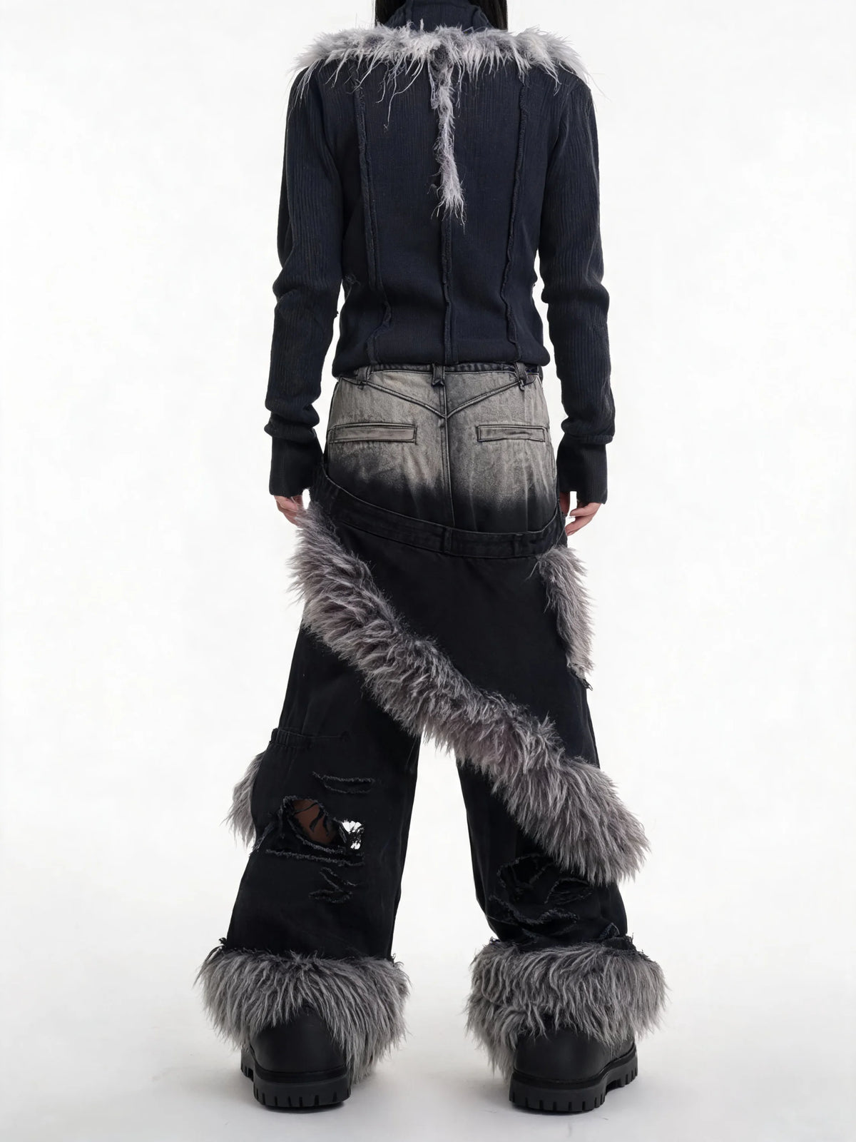 Opium Fur Spiral Flare Jeans - Fuga Studios