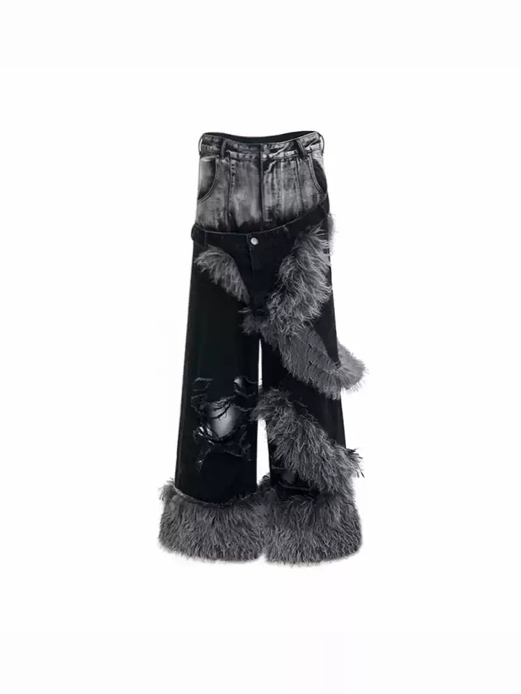 Opium Fur Spiral Flare Jeans - Fuga Studios