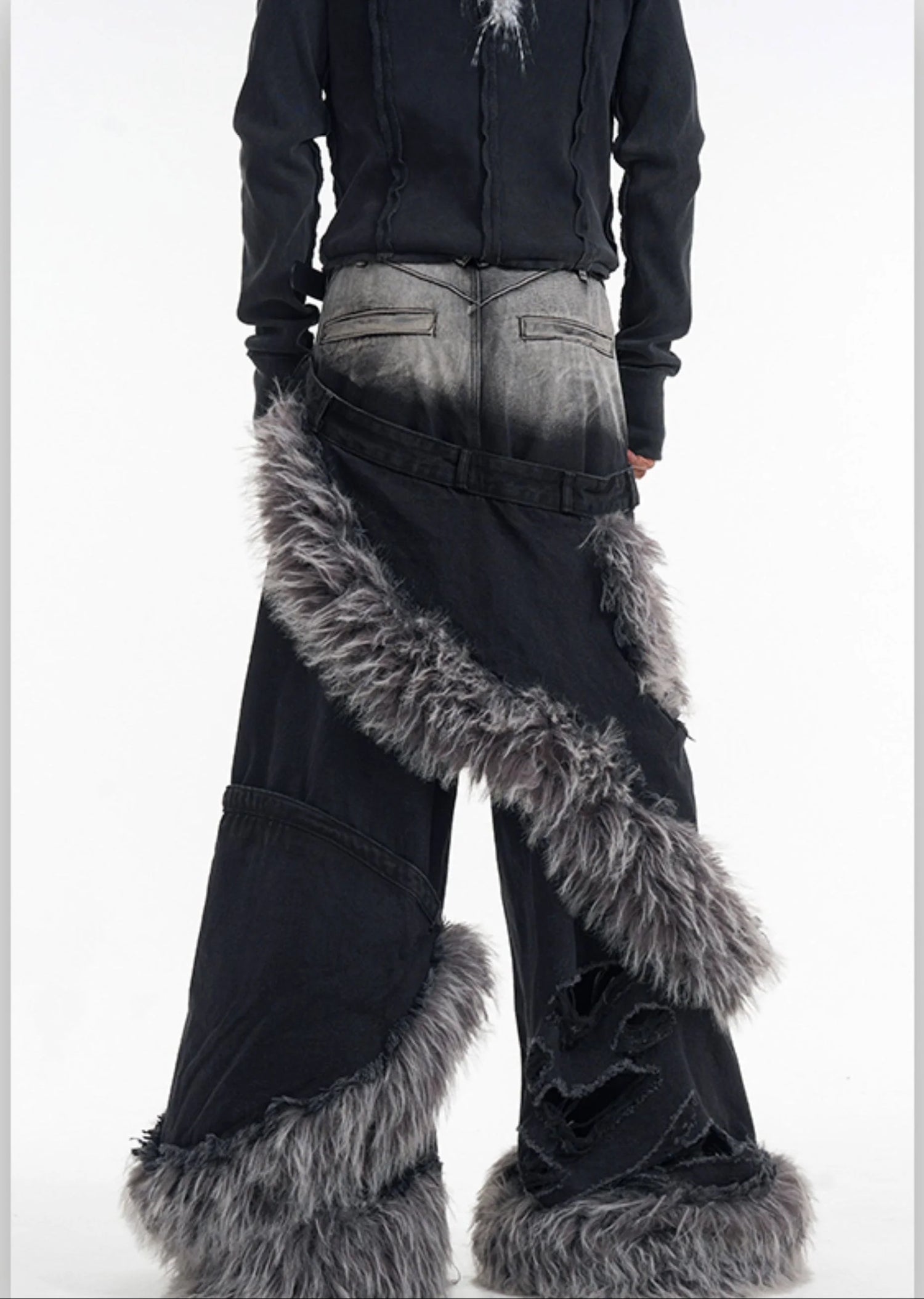 Opium Fur Spiral Flare Jeans - Fuga Studios