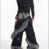 Opium Fur Spiral Flare Jeans
