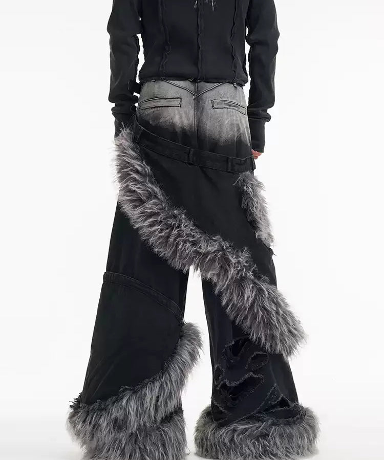 Opium Fur Spiral Flare Jeans - Fuga Studios