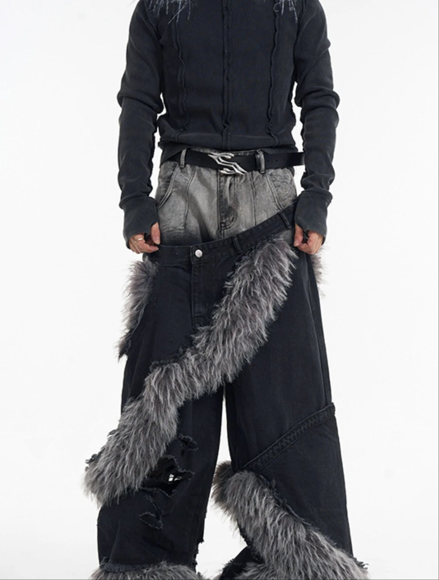 Opium Fur Spiral Flare Jeans - Fuga Studios