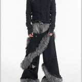 Opium Fur Spiral Flare Jeans