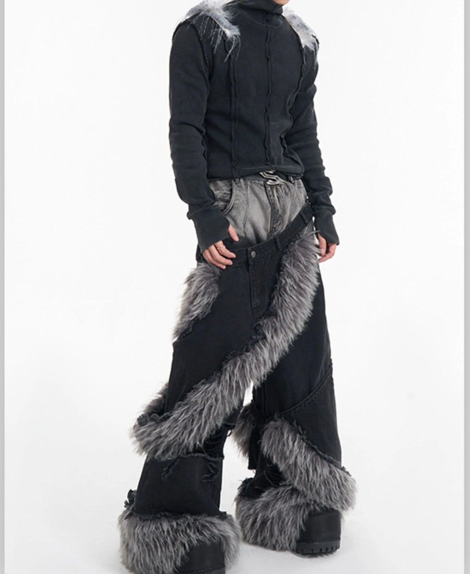 Opium Fur Spiral Flare Jeans - Fuga Studios