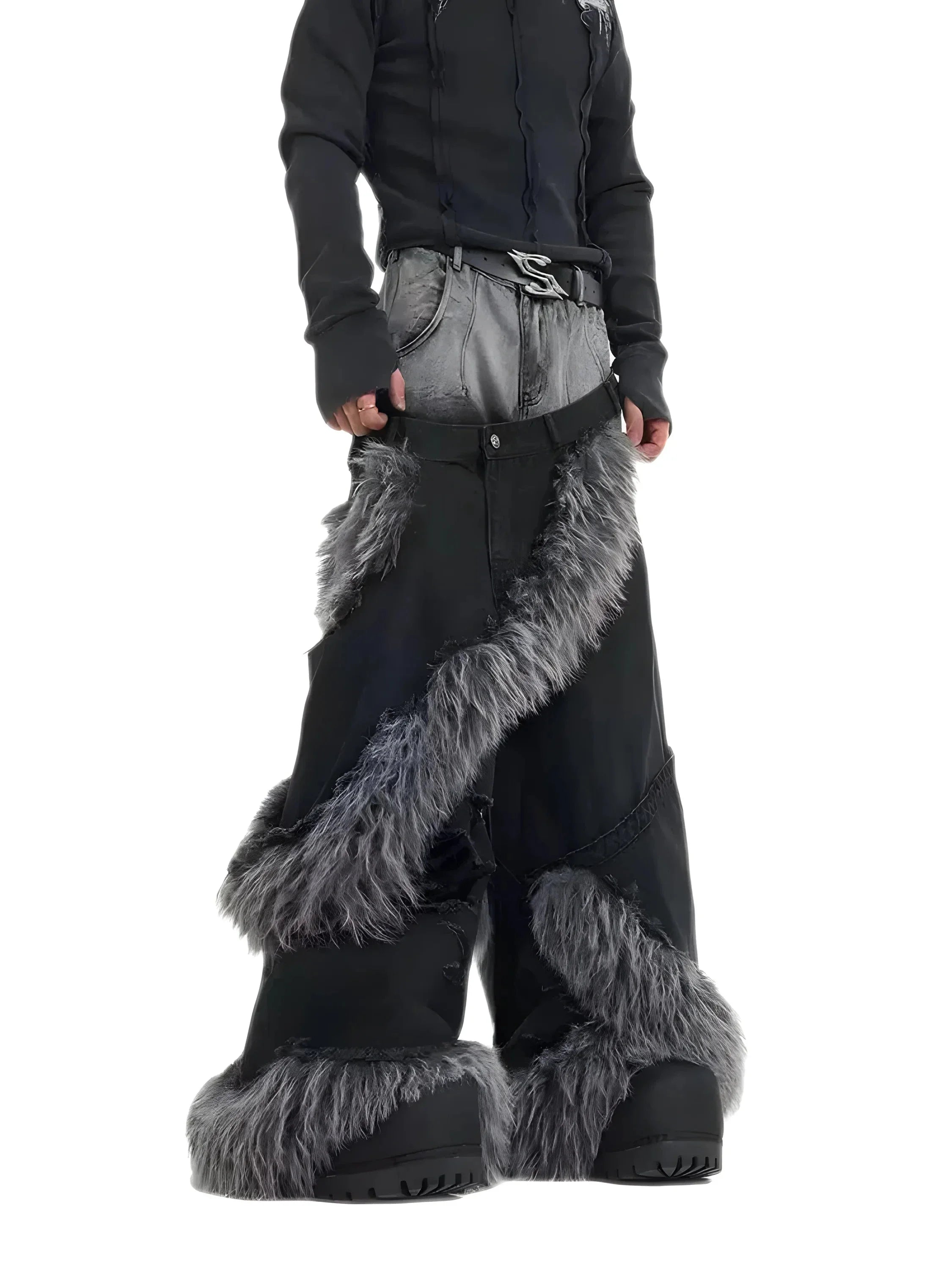 Opium Fur Spiral Flare Jeans - Fuga Studios