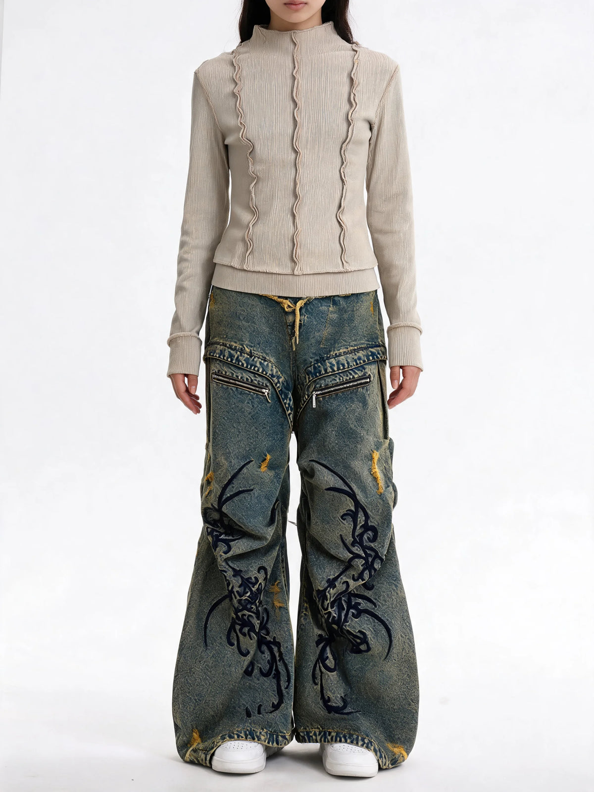 Opium Fuzzy Shoulder Sweater - Fuga Studios