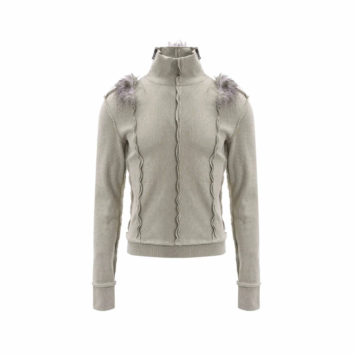 Opium Fuzzy Shoulder Sweater - Fuga Studios