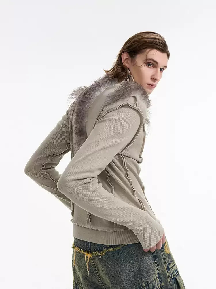 Opium Fuzzy Shoulder Sweater - Fuga Studios