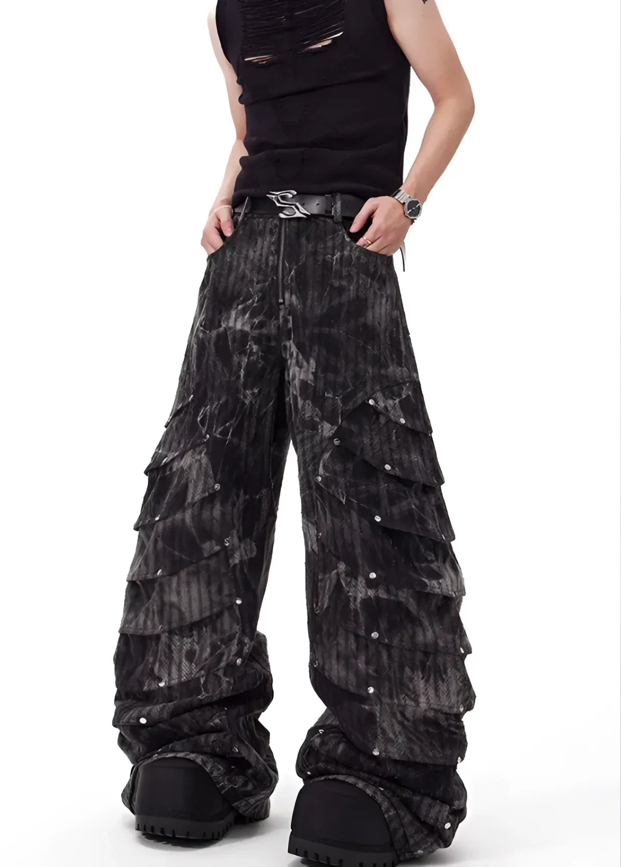 Opium Gothic Multi-Layer Wide Pants - Fuga Studios