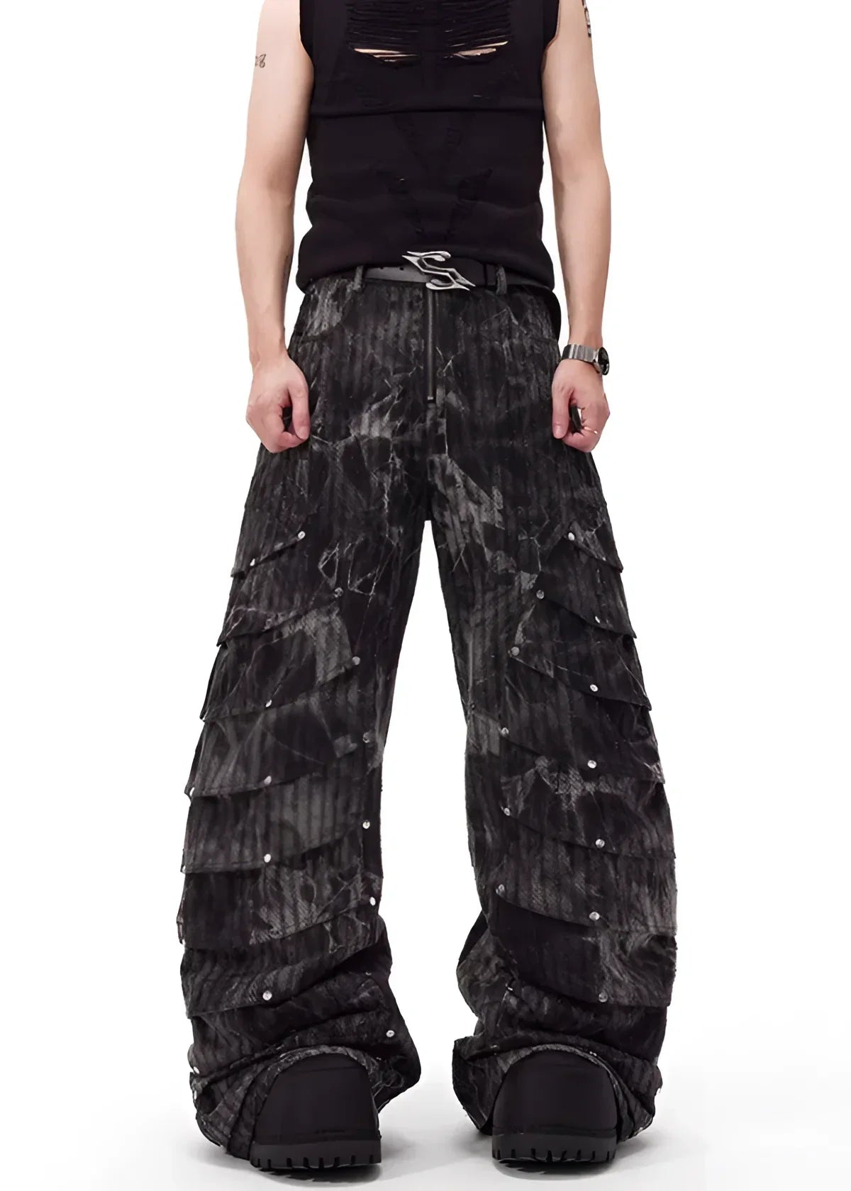 Opium Gothic Multi-Layer Wide Pants | Limited Edition | Fūga