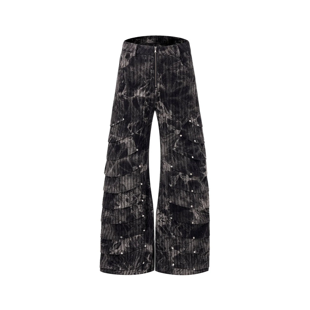Gothic Wide-Leg Trousers. Multi-Layer, Studs. | Fūga Studios
