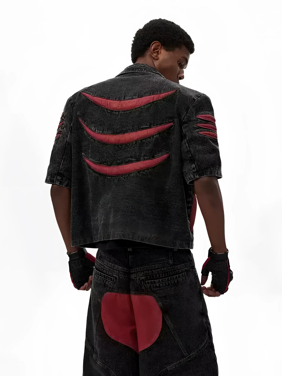 Gothic Denim Set. Leather Appliqués. | Fūga Studios