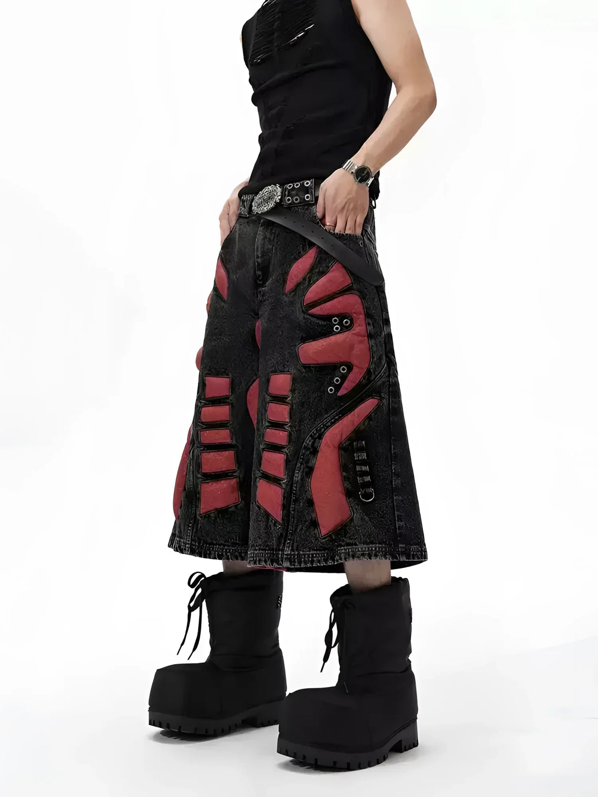 Gothic Denim Set. Leather Appliqués. | Fūga Studios Gothic Denim Set. Leather Appliqués. | Fūga Studios