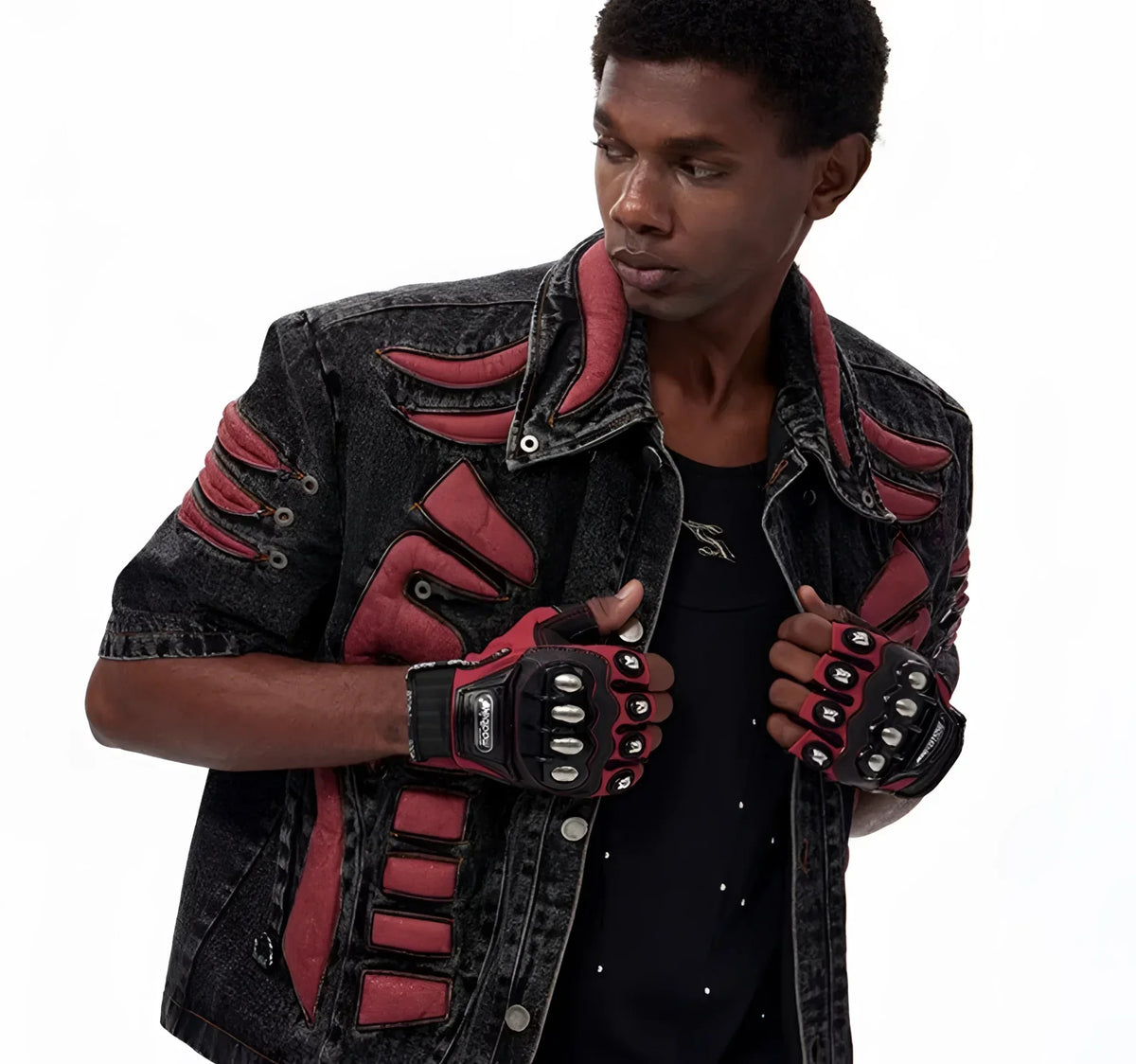 Gothic Denim Set. Leather Appliqués. | Fūga Studios