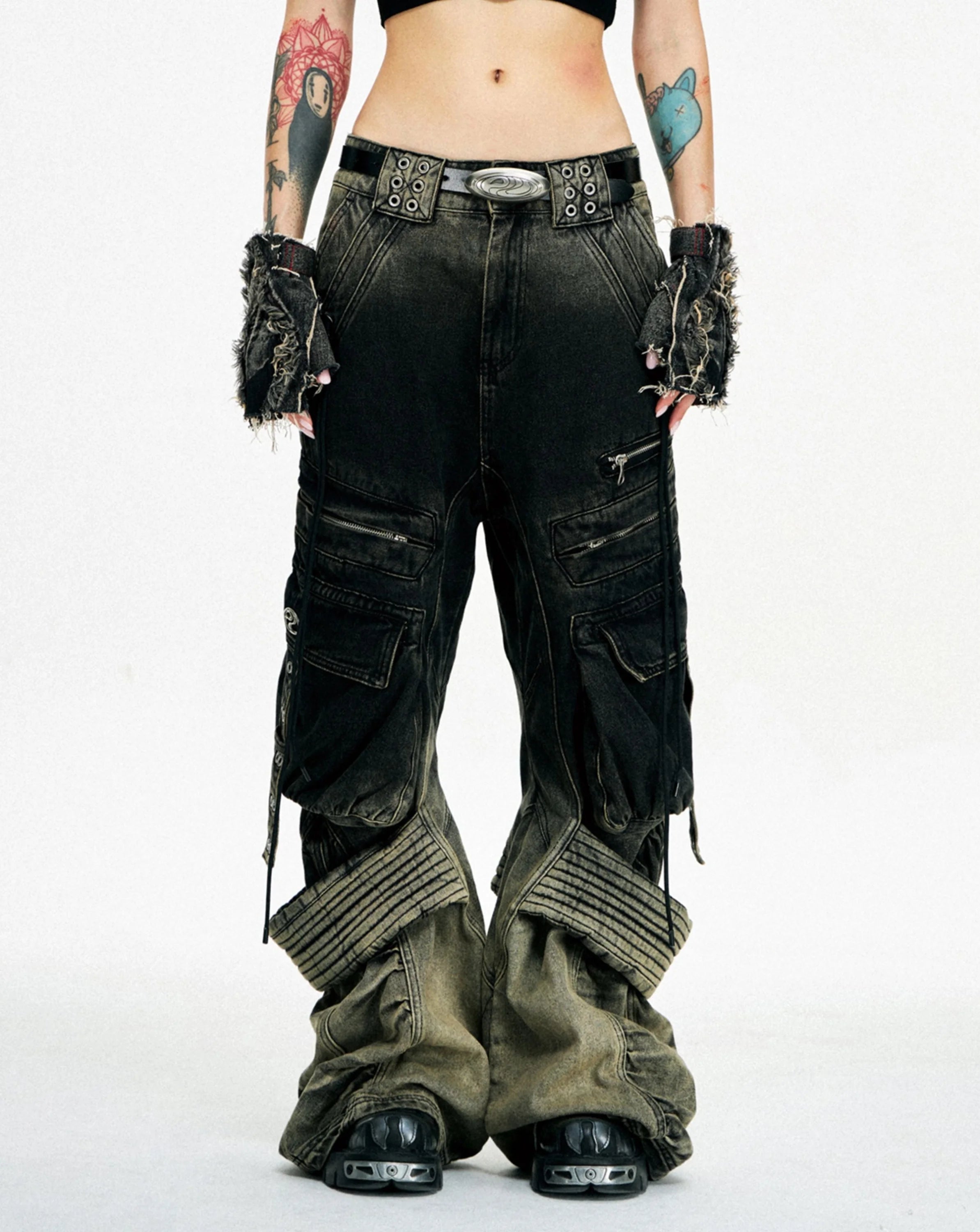 Opium Gradient Multi-Pocket Cargo Pants - Fuga Studios