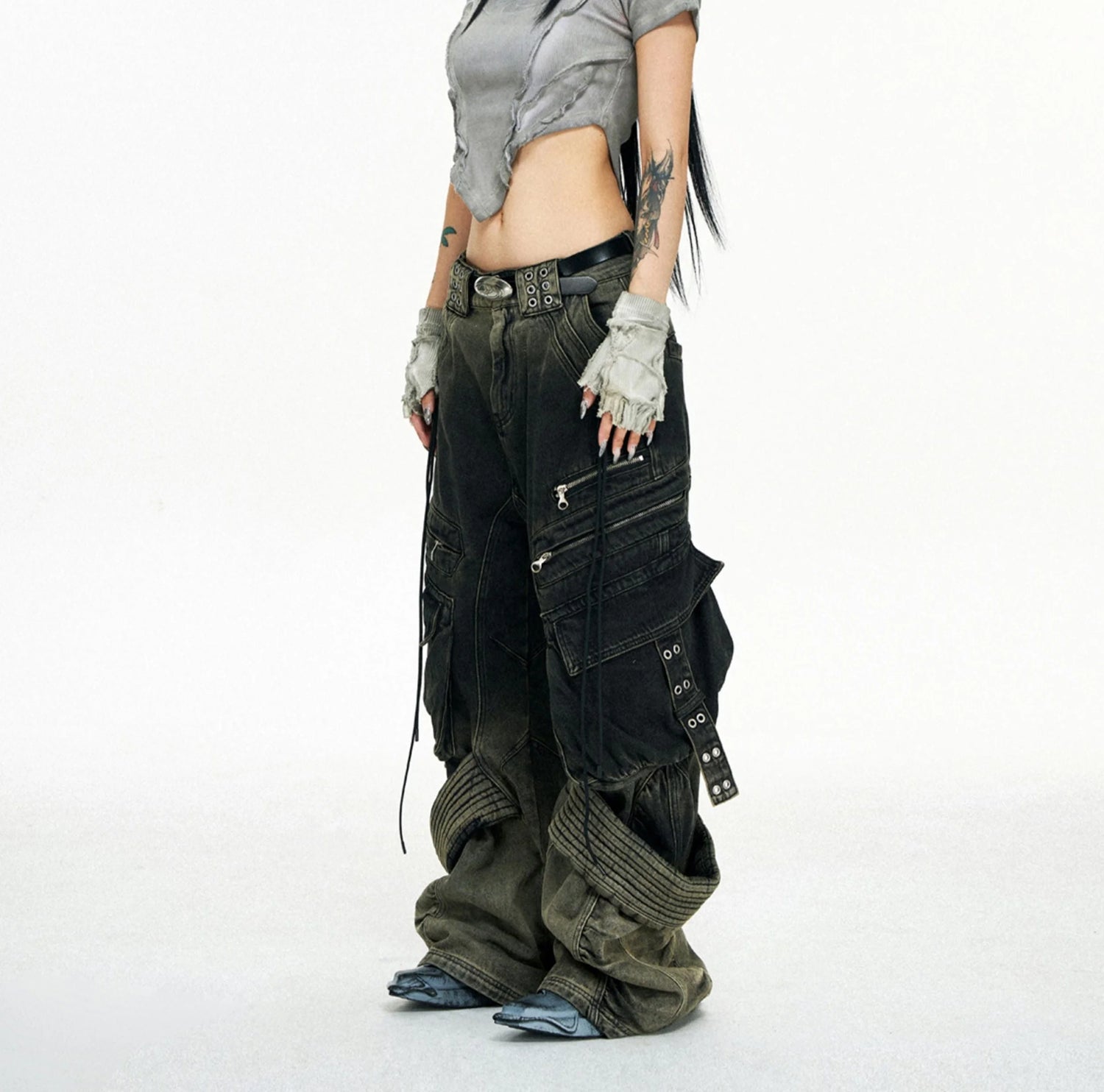 Opium Gradient Multi-Pocket Cargo Pants - Fuga Studios