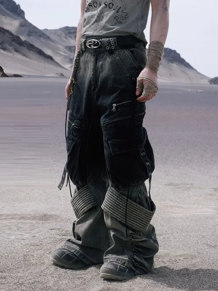 Opium Gradient Multi-Pocket Cargo Pants - Fuga Studios