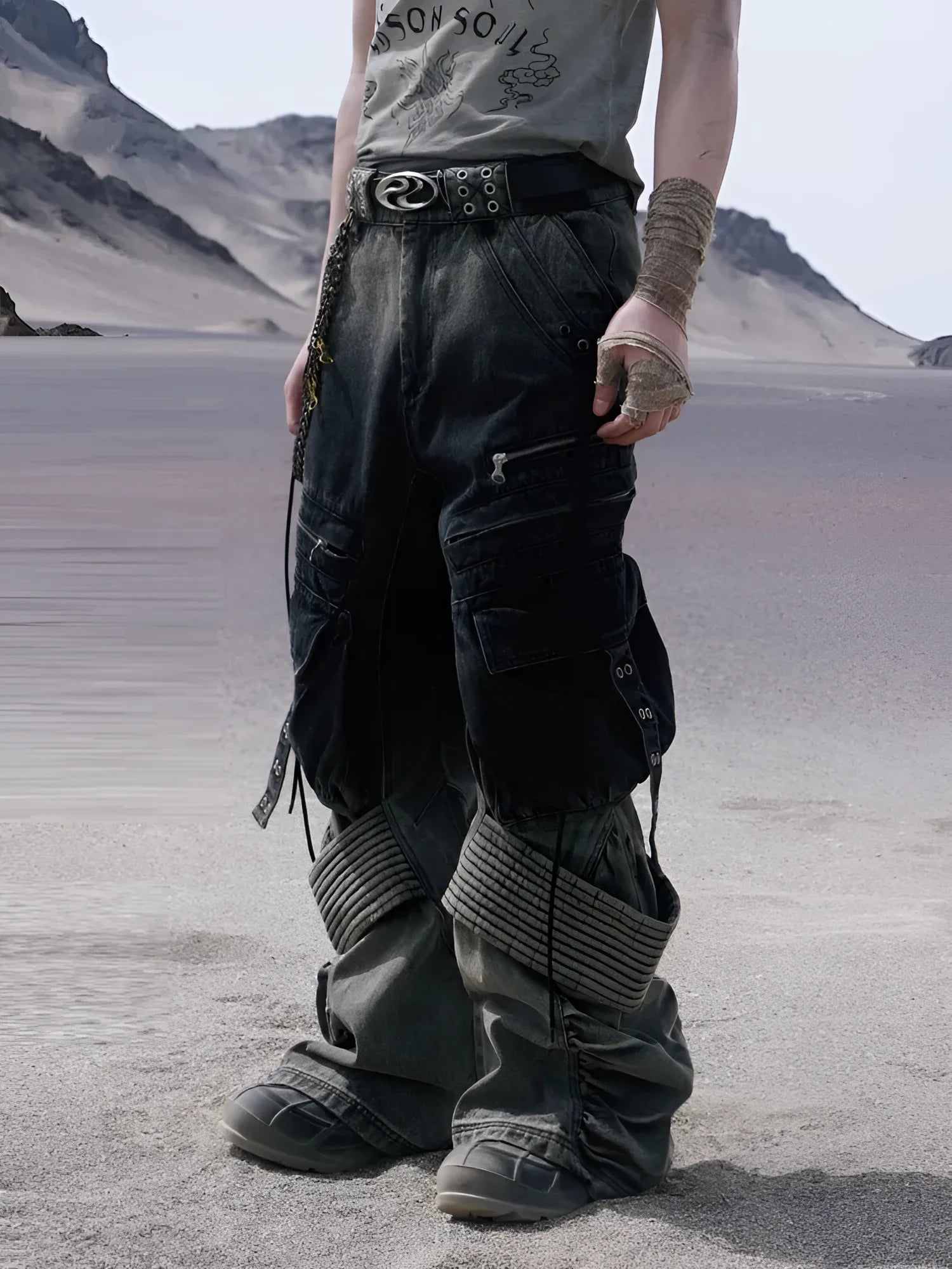 Opium Gradient Multi-Pocket Cargo Pants - Fuga Studios