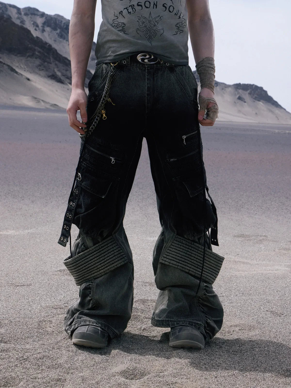 Opium Gradient Multi-Pocket Cargo Pants - Fuga Studios