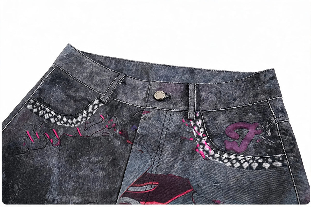 Opium Graffiti Art Wide Leg Jeans - Fuga Studios