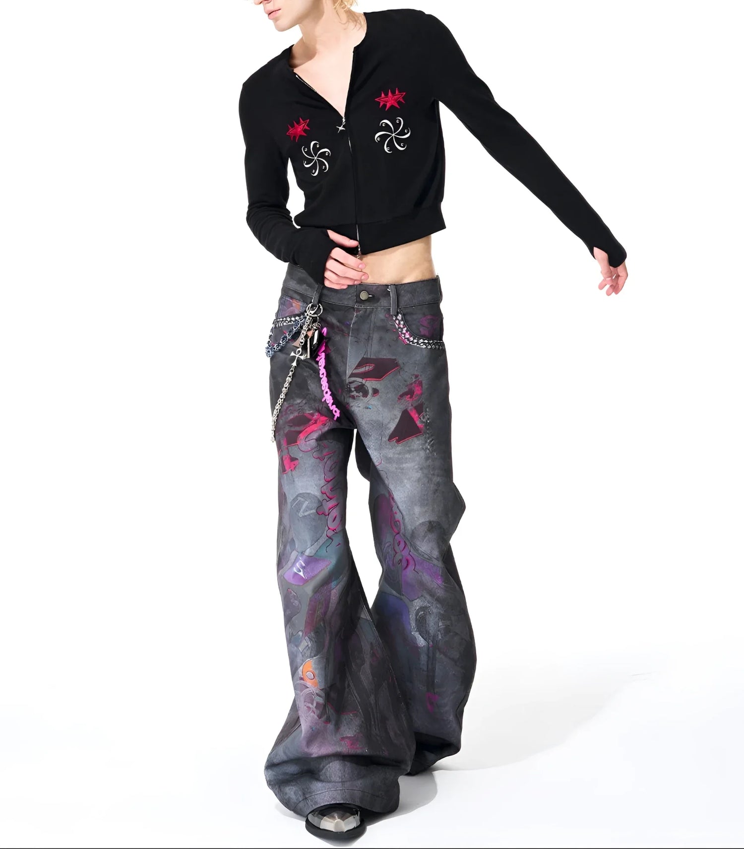 Opium Graffiti Art Wide Leg Jeans - Fuga Studios