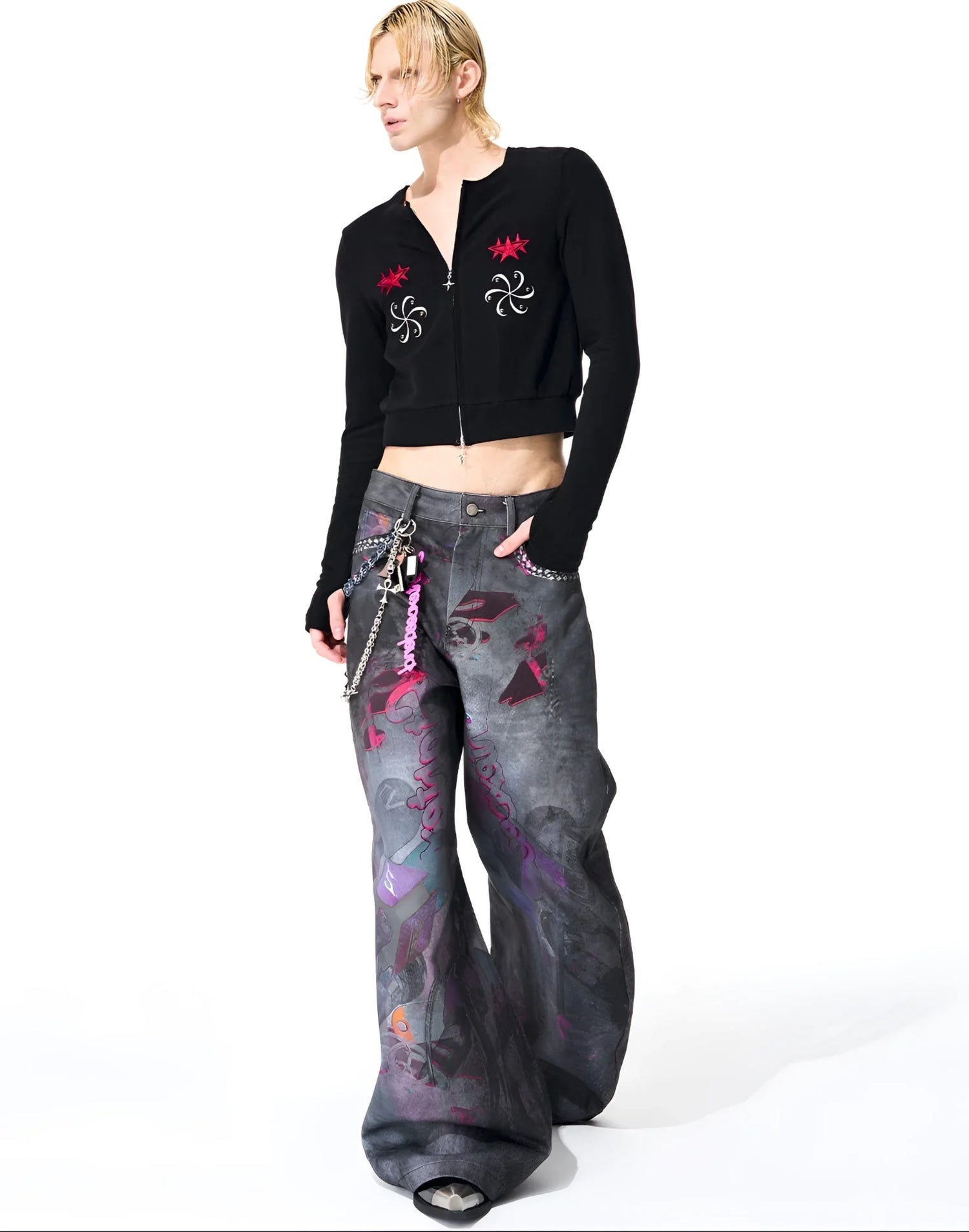Opium Graffiti Art Wide Leg Jeans - Fuga Studios