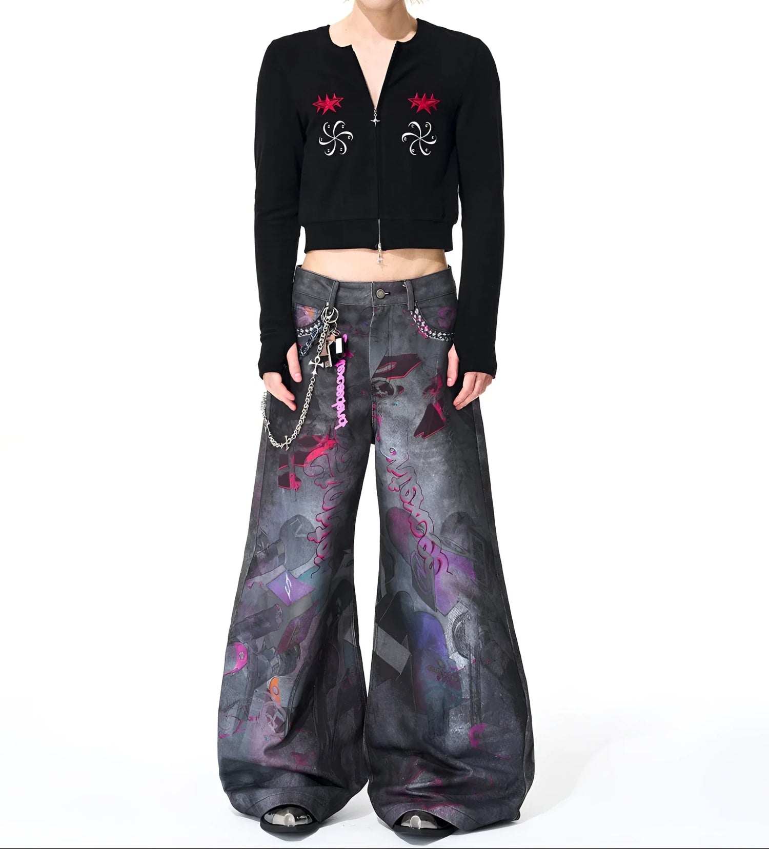 Opium Graffiti Art Wide Leg Jeans - Fuga Studios