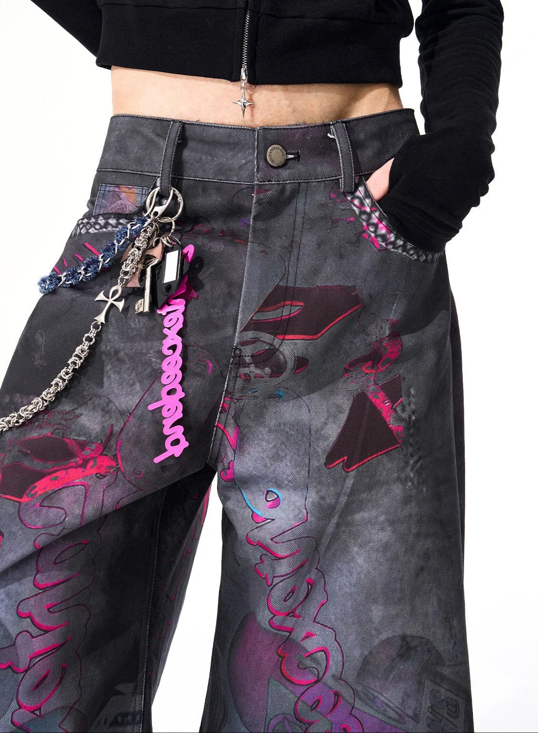 Opium Graffiti Art Wide Leg Jeans - Fuga Studios