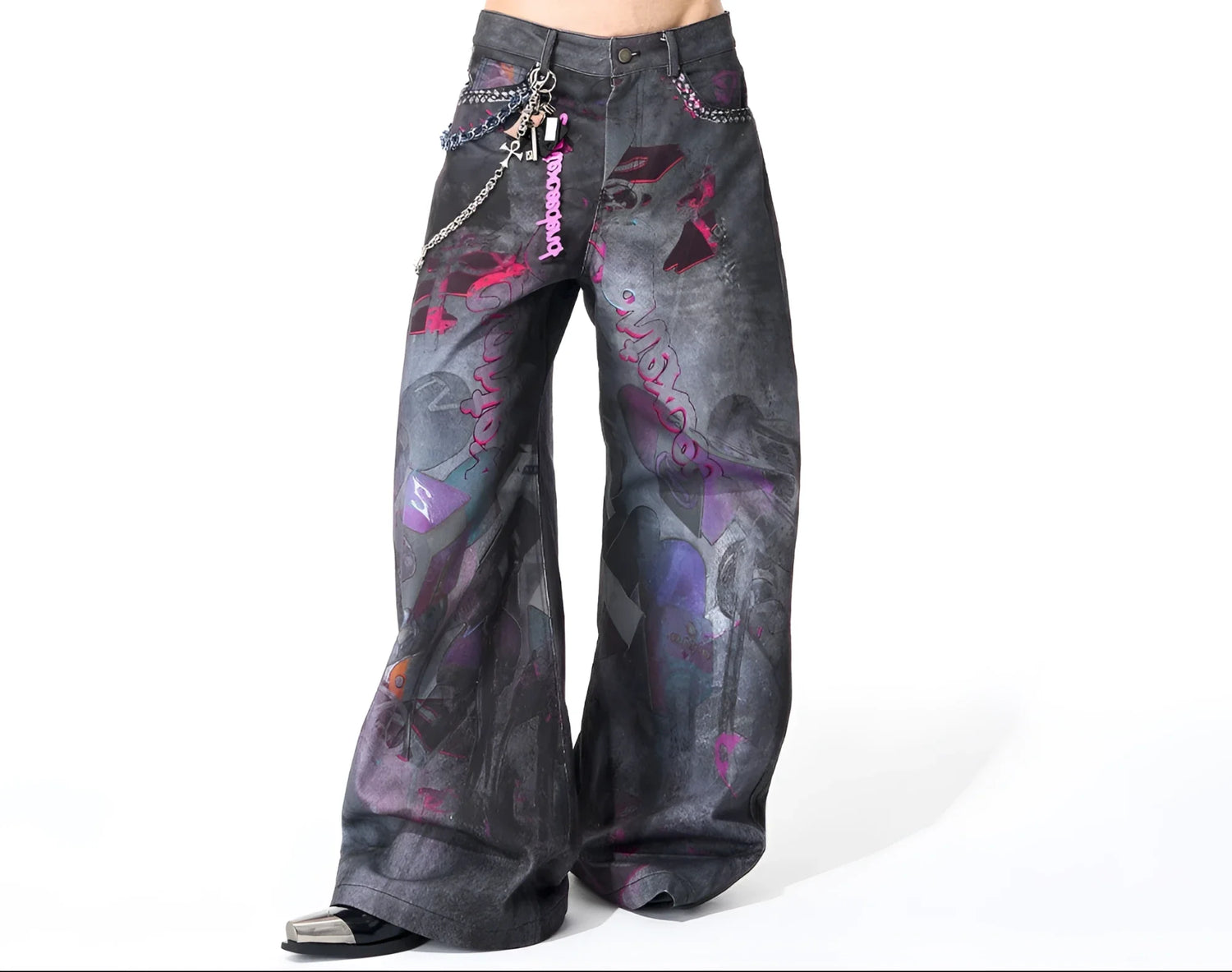 Opium Graffiti Art Wide Leg Jeans - Fuga Studios