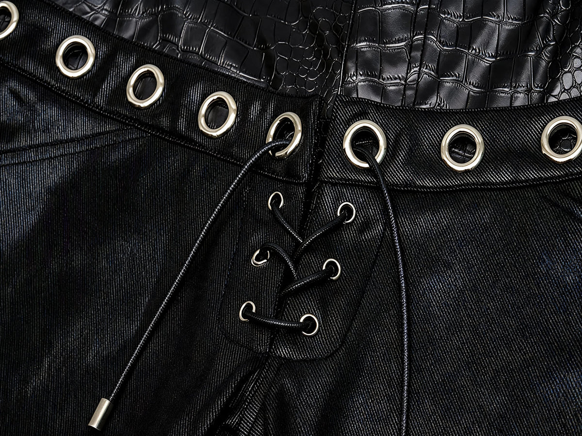 Opium Grommet Flare Jeans Schwarz - Fuga Studios